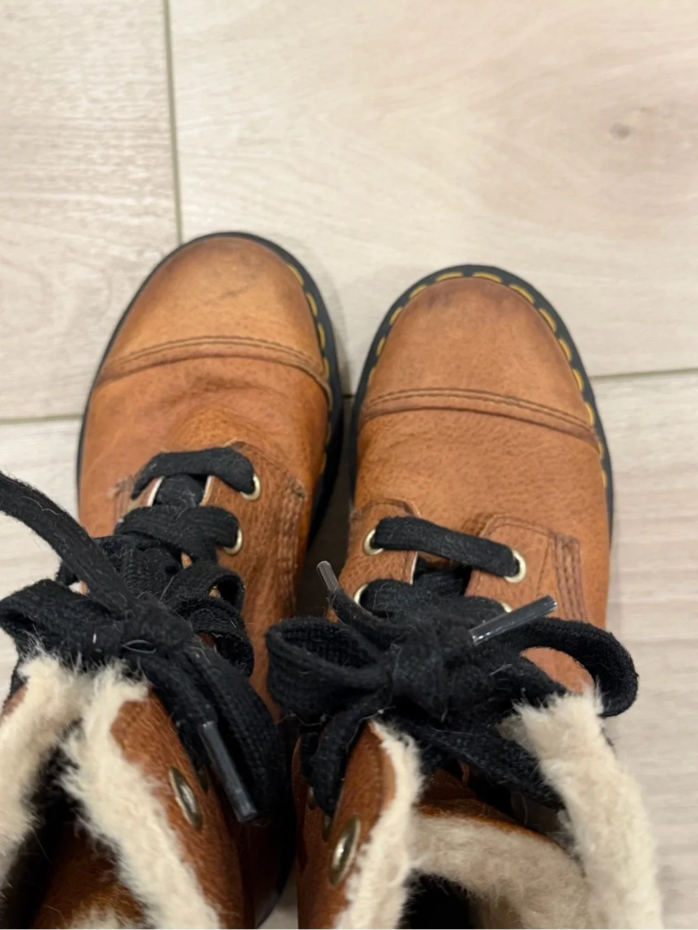 Dr. Martens Aimilita, Brown Fur Boots, Winter Shoes Size UK 6, EU 39 US 8